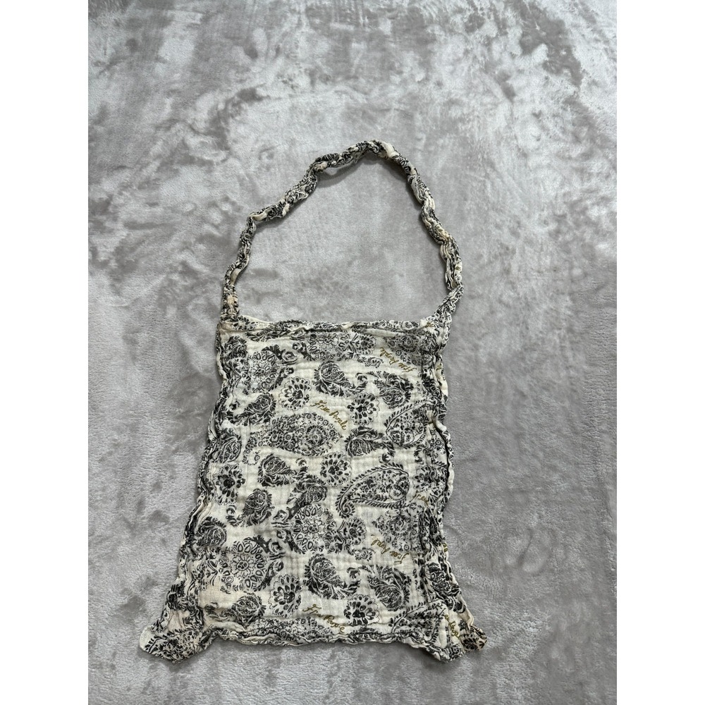 Free People Cloth/Guaze Tote Bag 9"x11.5" With Carrying Strap All Over Print EUC
